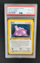 Ditto 3/62 PSA 6 EX-MT 1st Edition Fossil Pokemon Graded Card